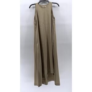 MIGO'S Women's Tan Crewneck Sleeveless Maxi Dress SZ M